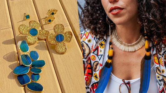 Side-by-side comparison of boho feather earrings and Cici Dream feather earrings