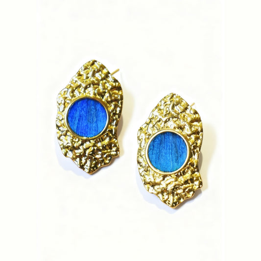 Aurelia Crest Peacock Feather Earrings from Cici Dream in a white background
